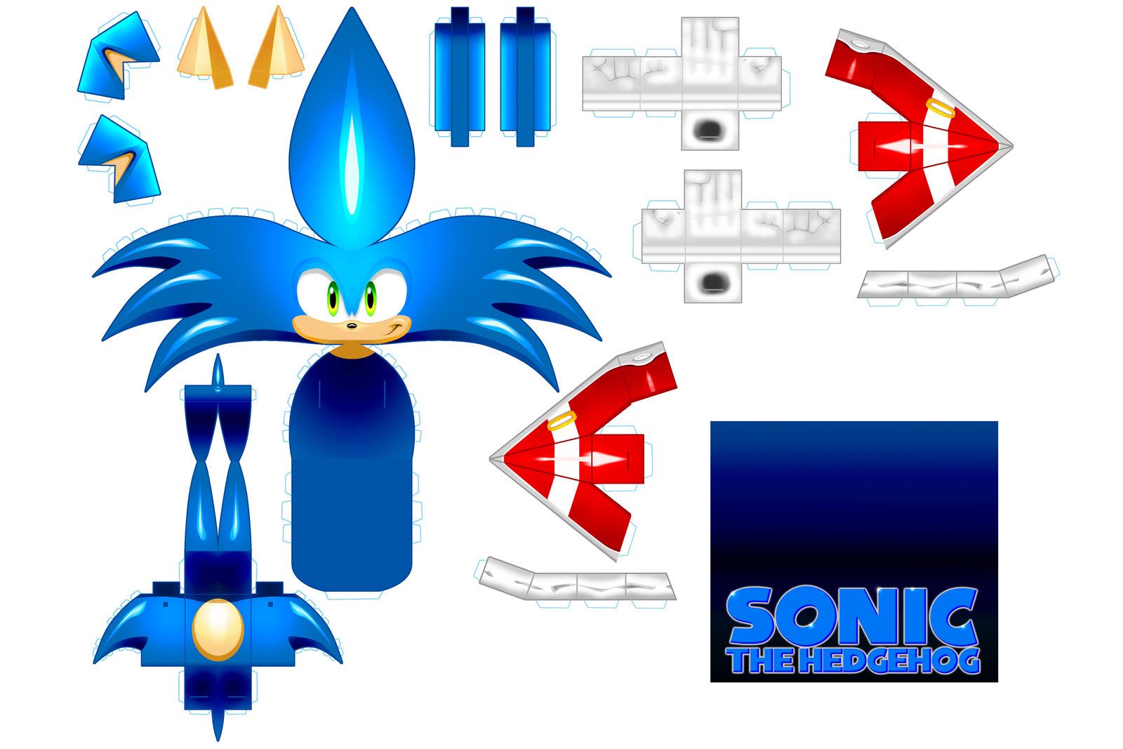 sonic papercraft template